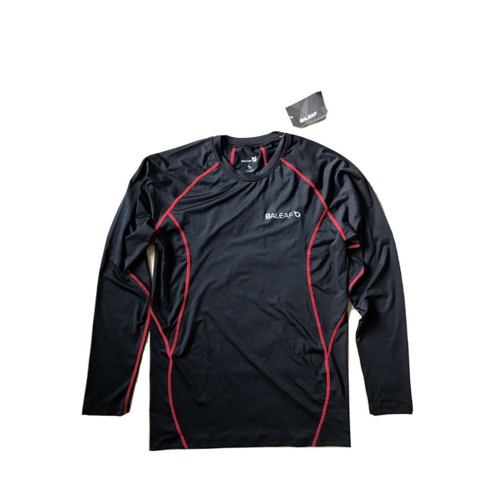 NEW Baleaf Black long Sleeve Men’s Activewear Compression Top Size Medium